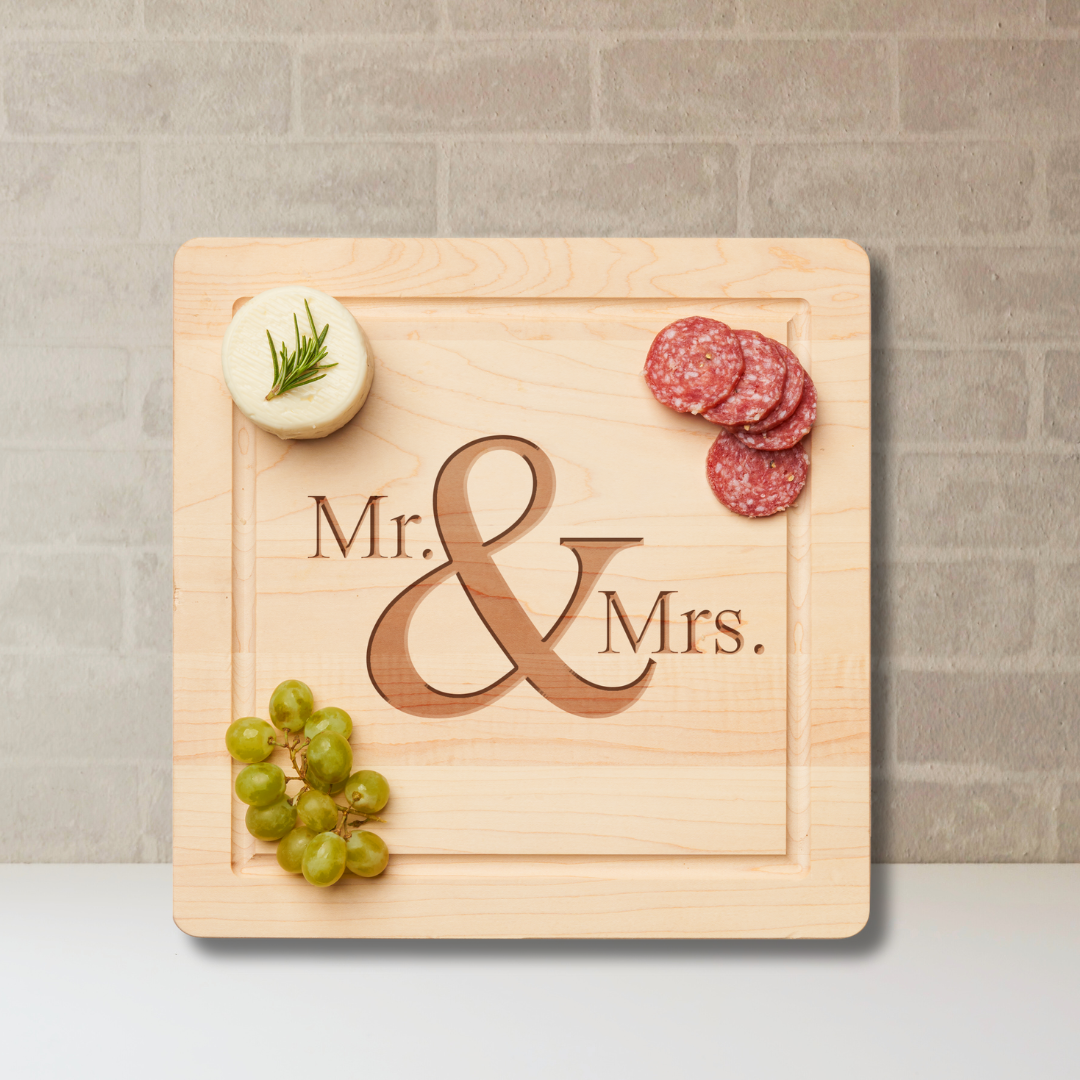 Mr & Mrs Wooden Board