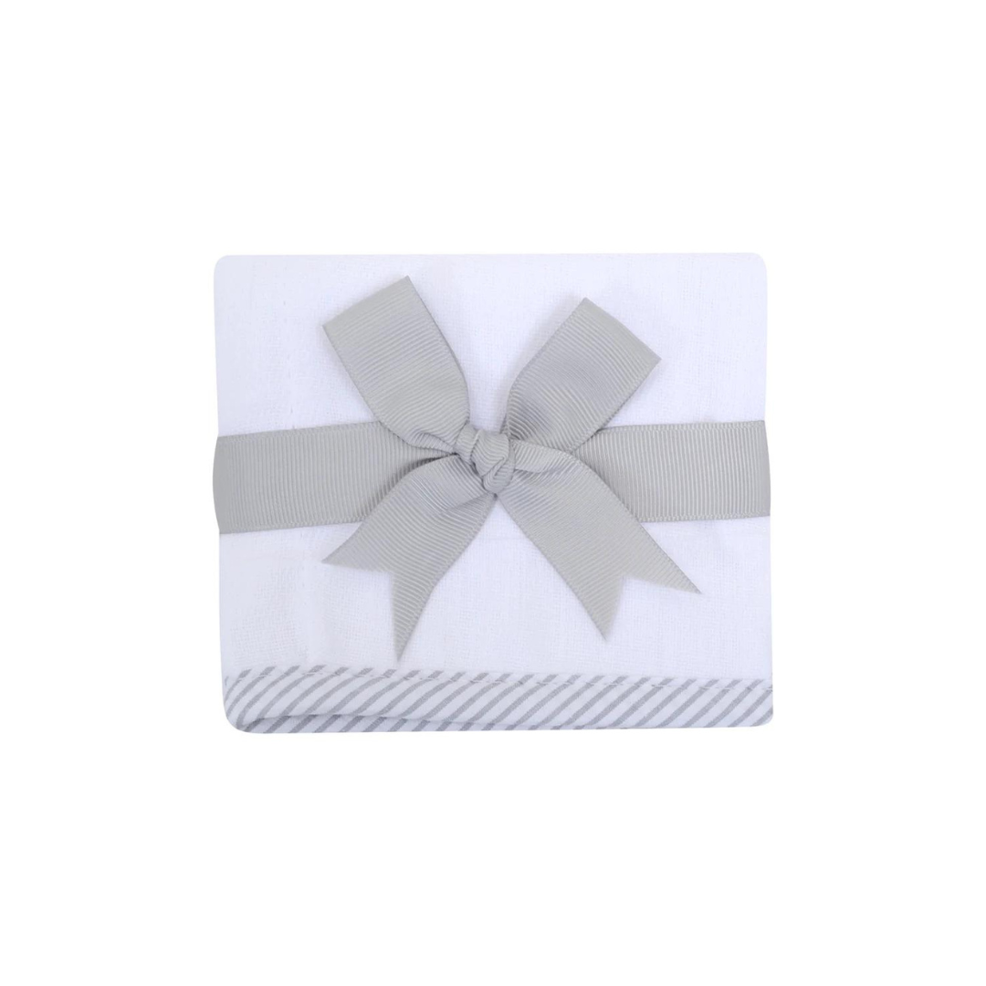 Trimmed Edge Burp Pad | Gray Seersucker Stripe-Baby Essentials-3Marthas-So & Sew Boutique