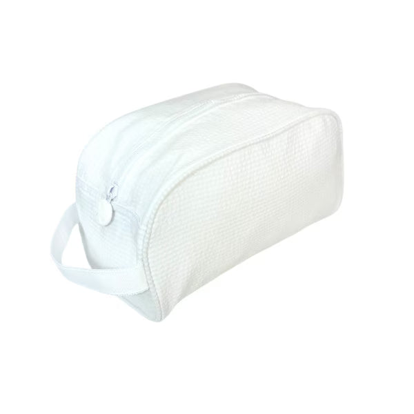 White Seersucker Traveler Bag