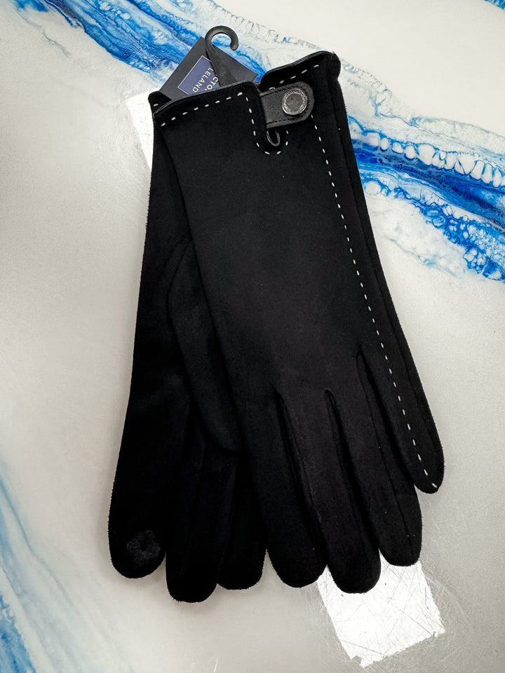 Button Tab Microsuede Texting Gloves - So & Sew Boutique