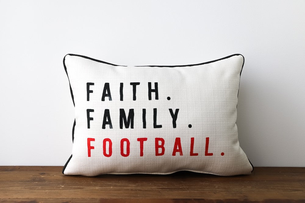 Faith Family Football Personalized Pillow