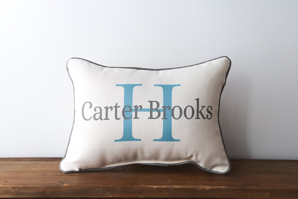 Classic Boy Name & Initial Personalized Pillow