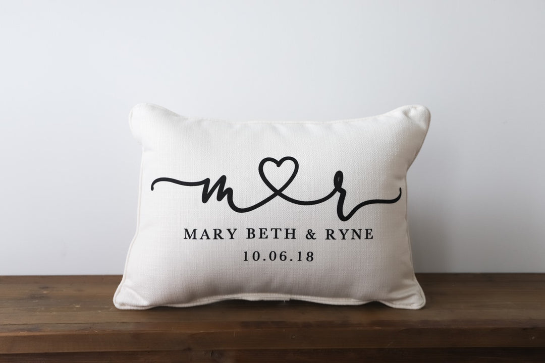 Connected Heart Personalized Pillow