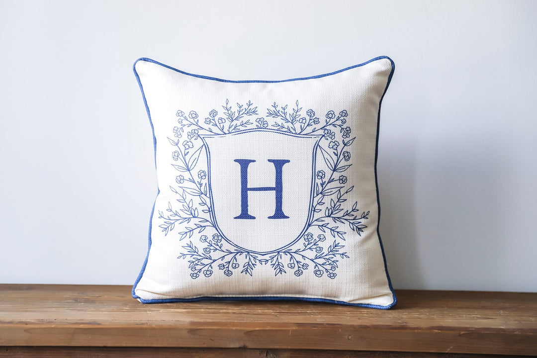 Chinoiserie Crest Personalized Pillow