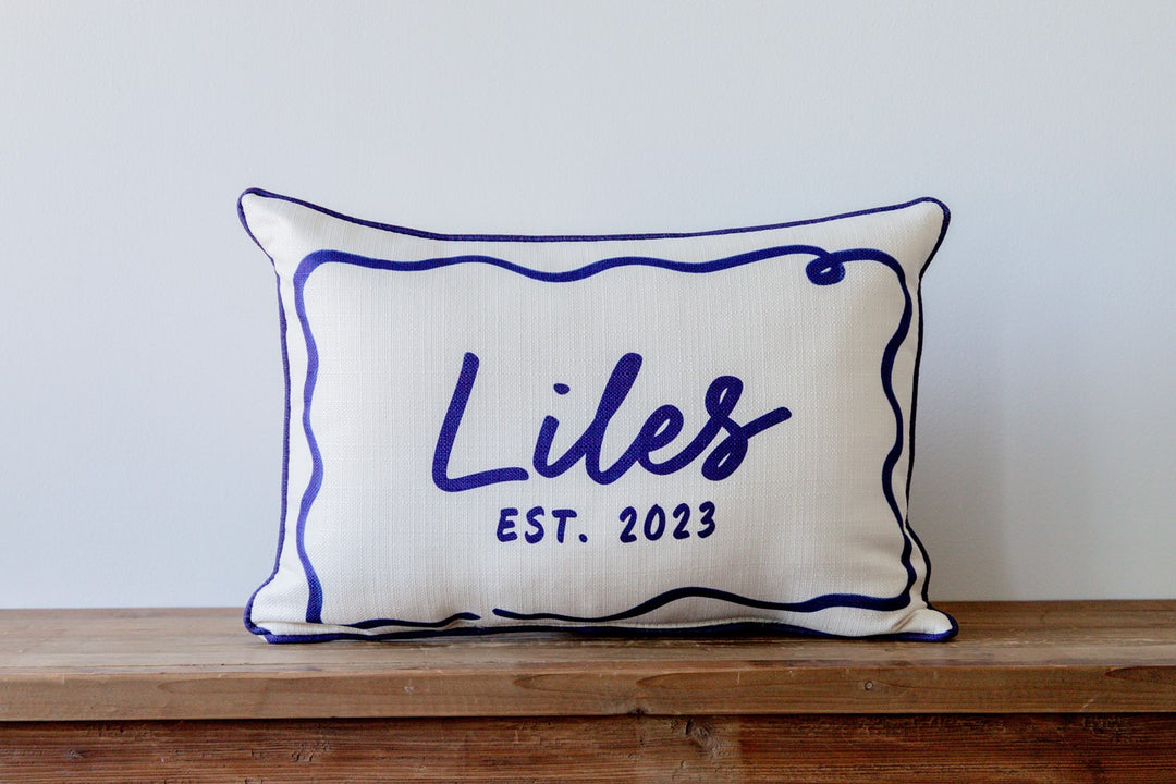 Swirly Name Personalized Pillow