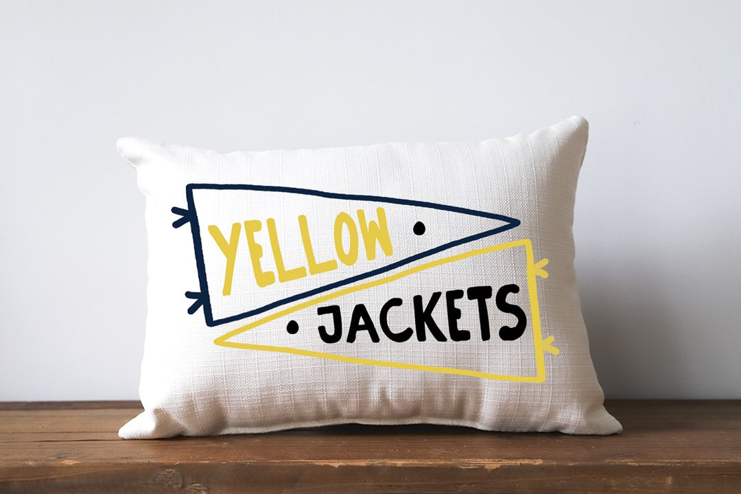 High School Double Pennant Team Personalized Pillow