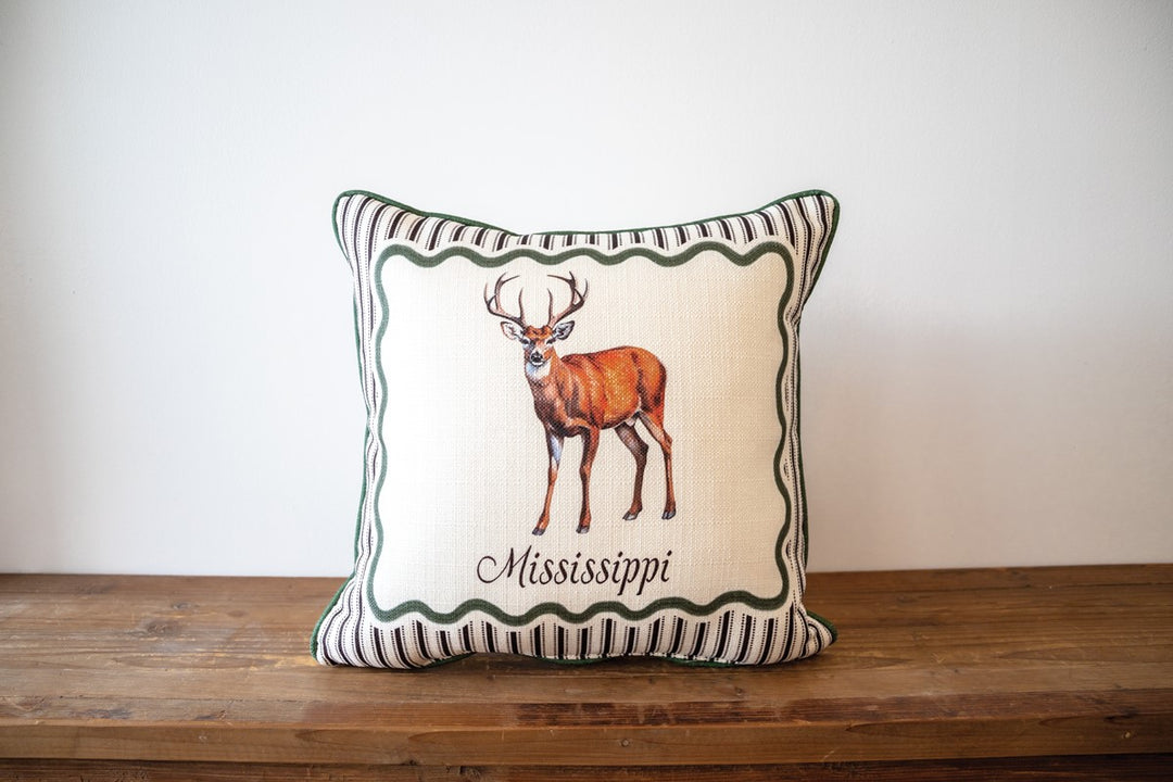 Ticking Deer Personalized Pillow