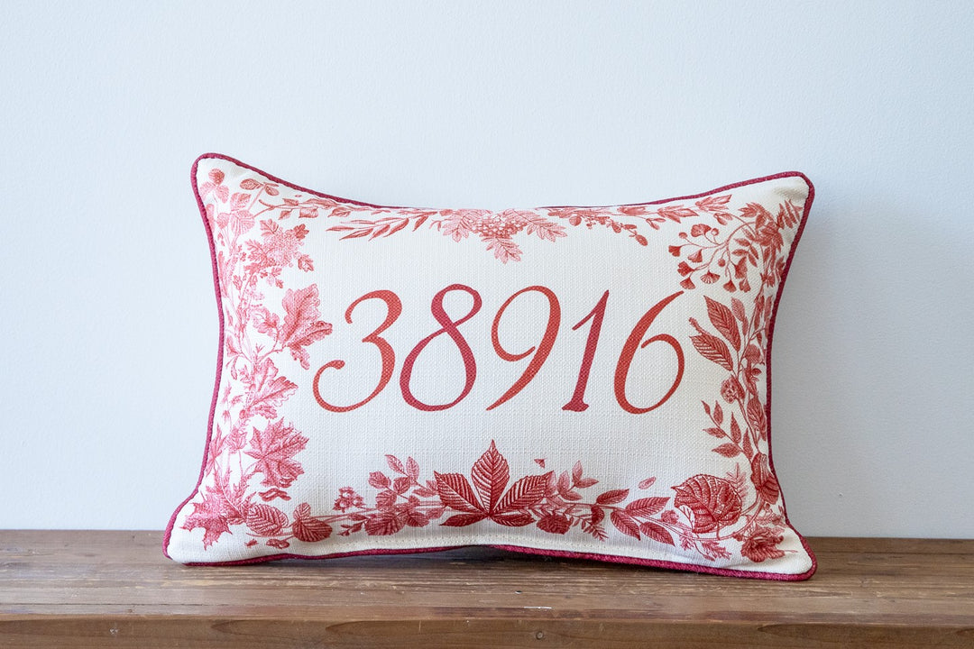 Autumn Leaf Zip Code Personalized Pillow