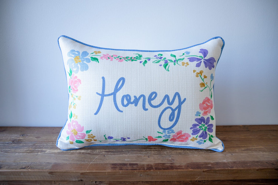Floral Name Personalized Pillow