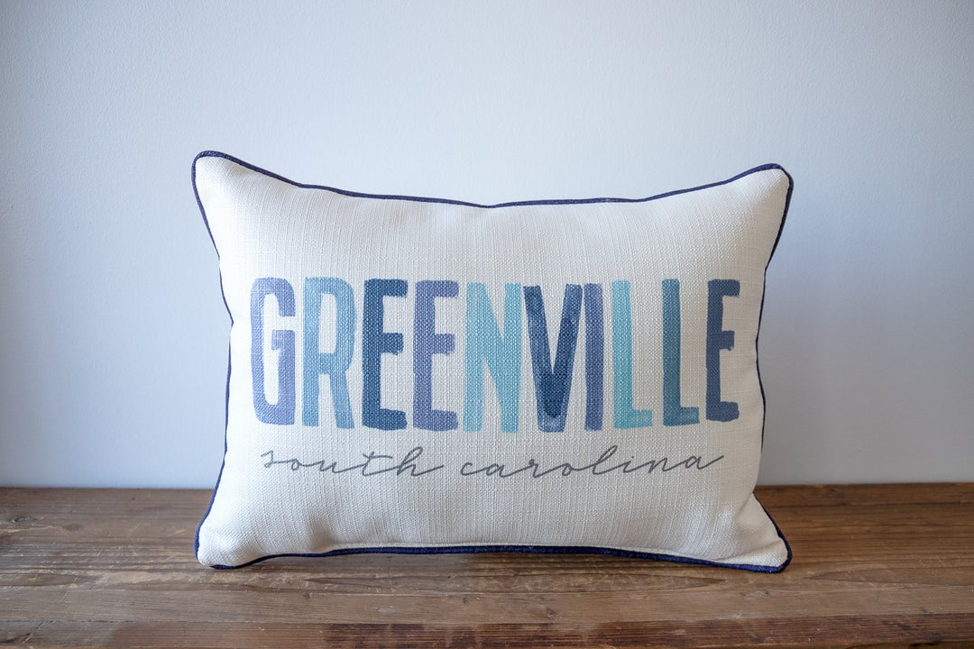 Multi Blue Tones Personalized Pillow
