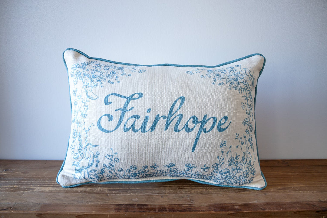 Crane Toile Personalized Pillow