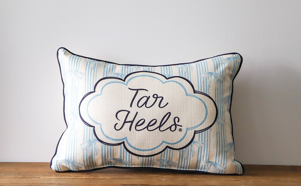 Go Tarheels Bow Pillow