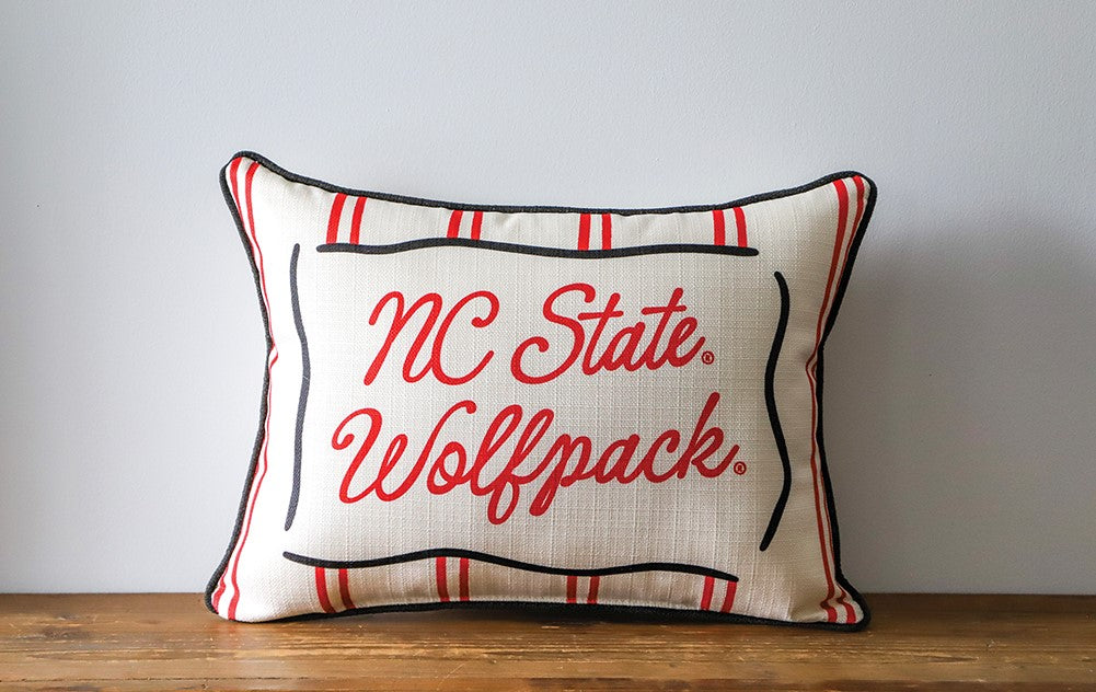 NC State Collegiate Stripe Pillow