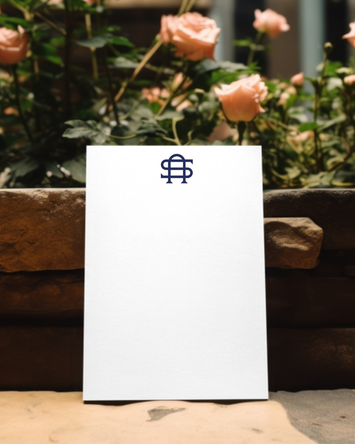 Two Letter Serif Monogram Personalized Notepad