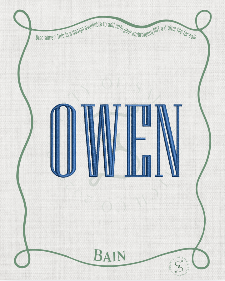 Bain Name Font