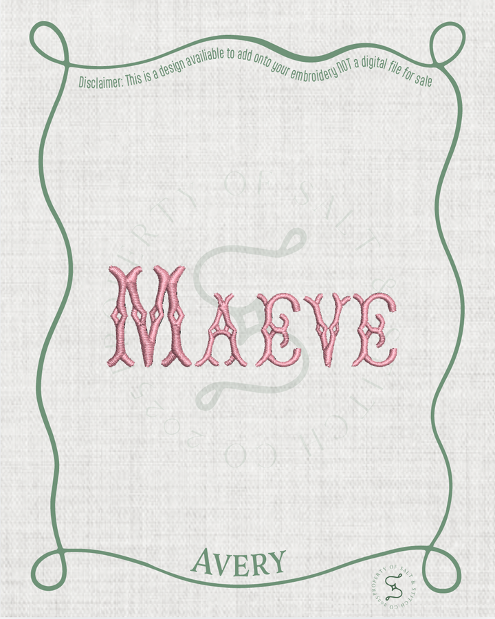 Avery Name Font