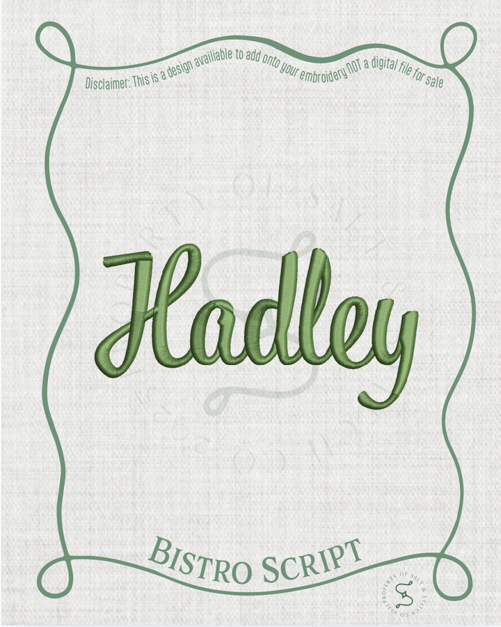 Bistro Script Name Font