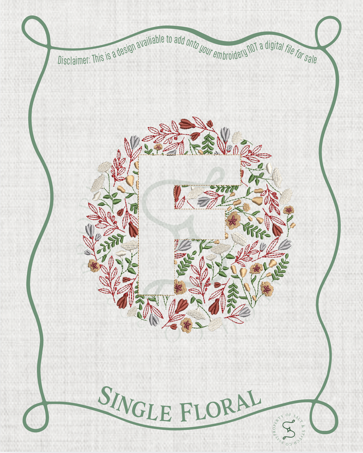 Single Floral Monogram