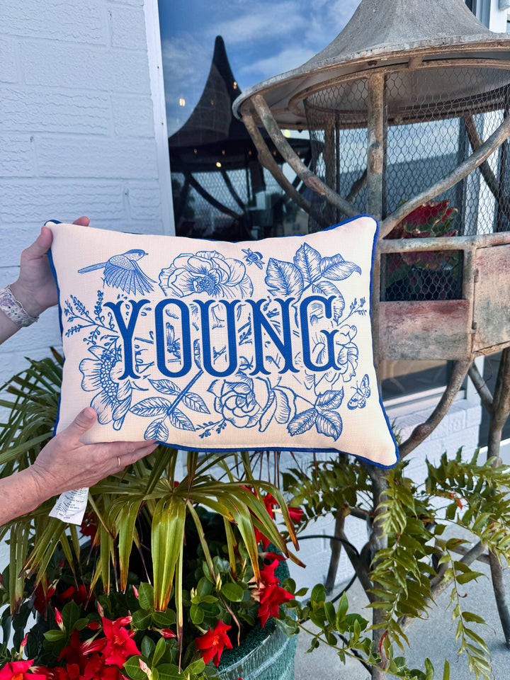 Blue Victorian Personalized Pillow