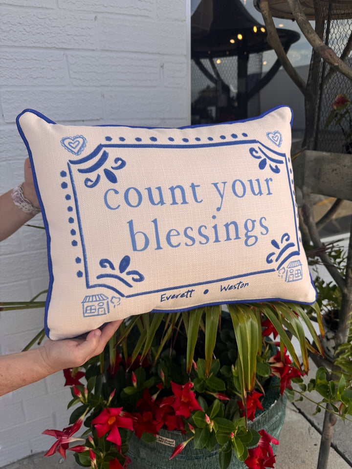 Count Your Blessings Personalized Pillow