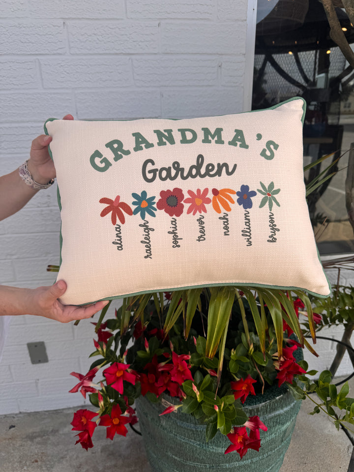Grandmas Garden Personalized Pillow