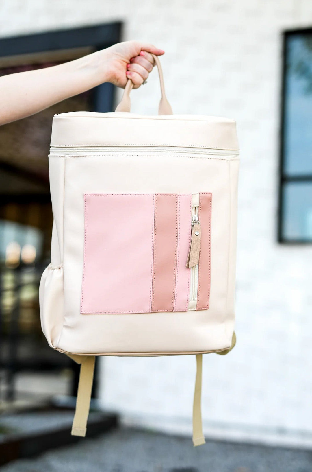 Blaze Backpack | Cream & Mauve - So & Sew Boutique