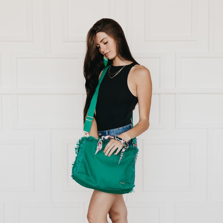 Canvas Fringe Tote Purse
