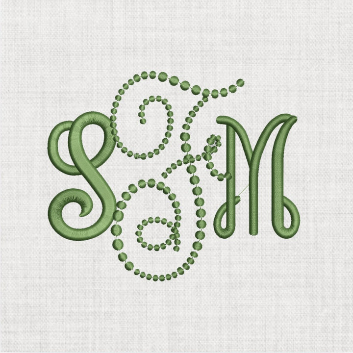 Dotted Vine Monogram - Salt & Stitch Embroidery & Monograms – Salt ...