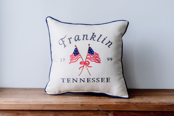 American Flags Hometown Personalized Pillow