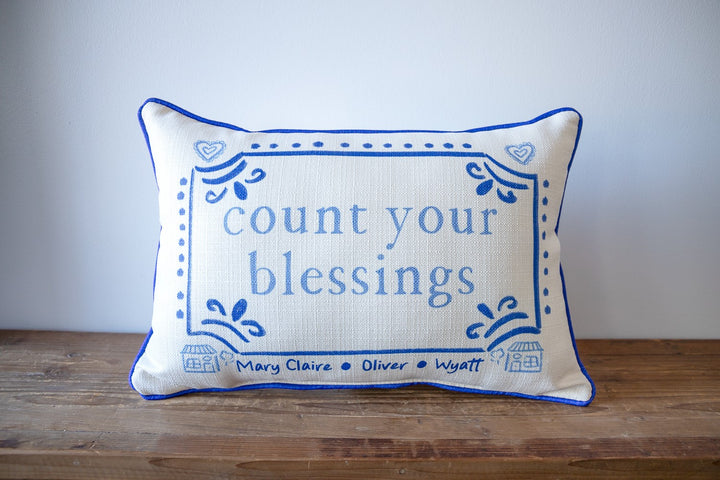 Count Your Blessings Personalized Pillow