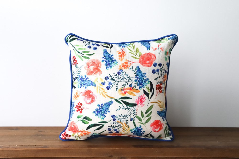 Claire Blue Bonnet Pattern State Personalized Pillow