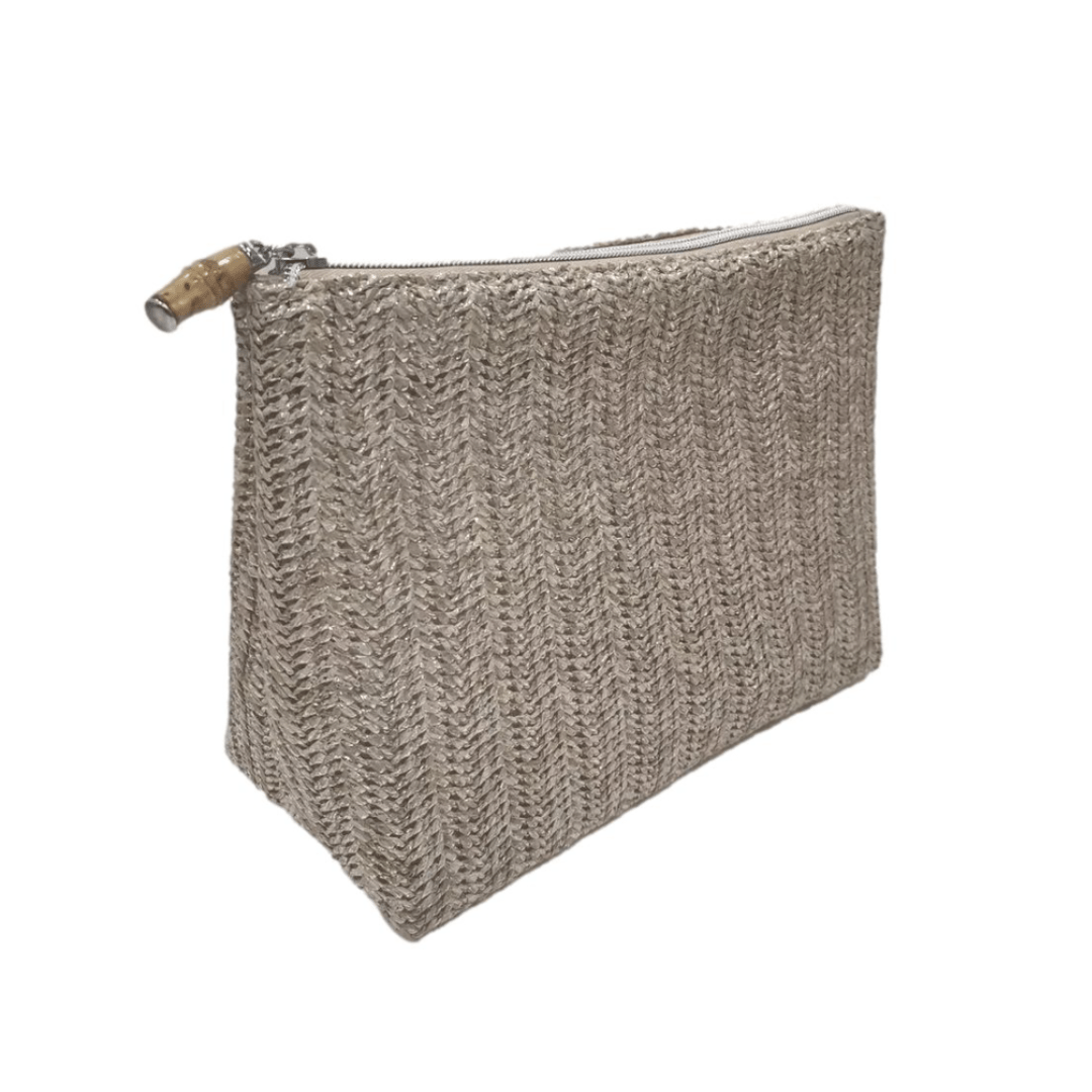 Straw Clutch | Metallic Silver - So & Sew Boutique