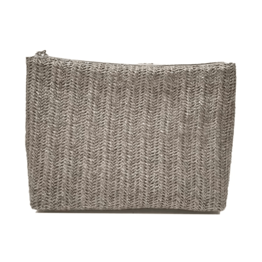 Straw Clutch | Metallic Silver - So & Sew Boutique